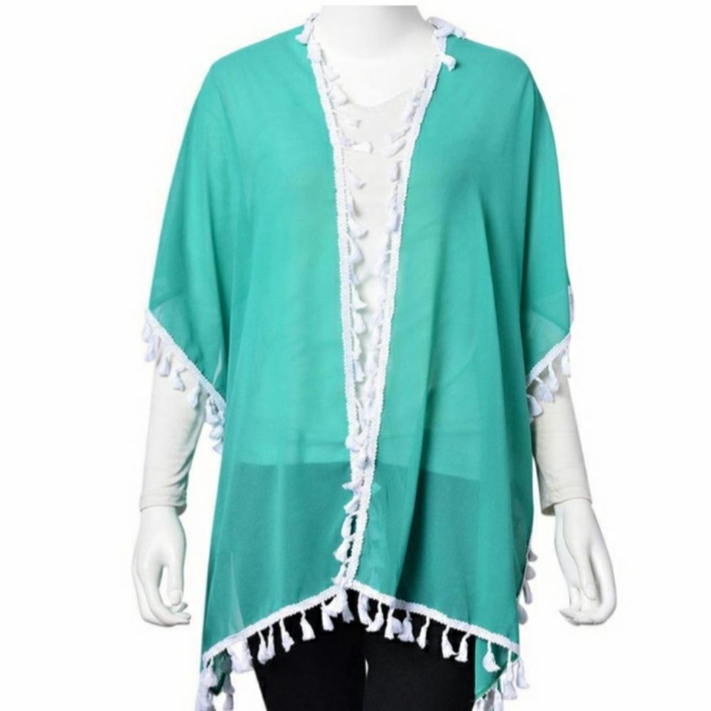 Green Tassel Kimono/ Cover Up